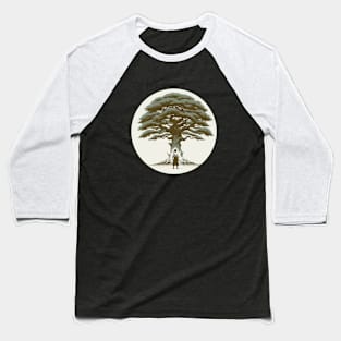 Ancient Guardian - Samurai Under the Wisdom Tree Design Baseball T-Shirt